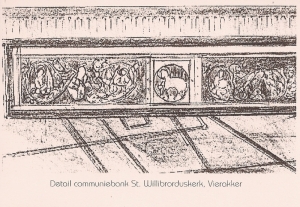 A24 Detail communiebank Sint Willibrorduskerk Vierakker
